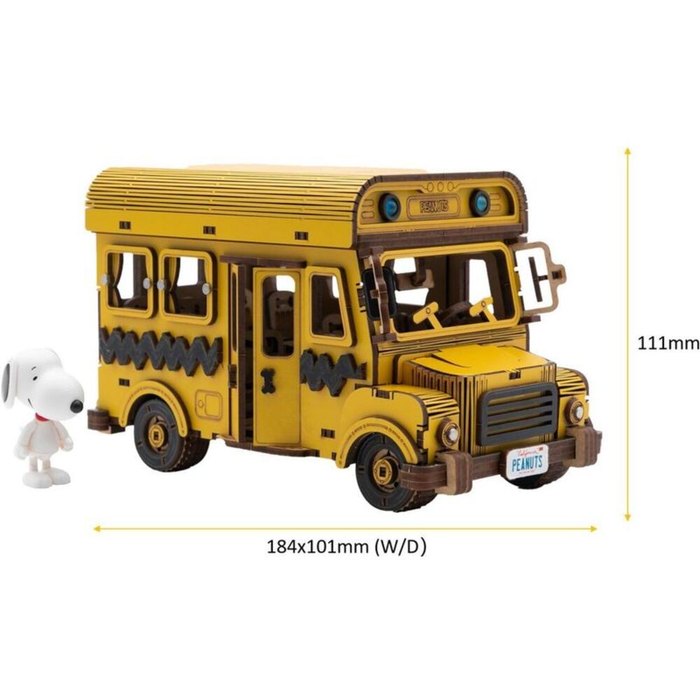 Snoopy School Bus Wooden Kit  COLLECTABLES